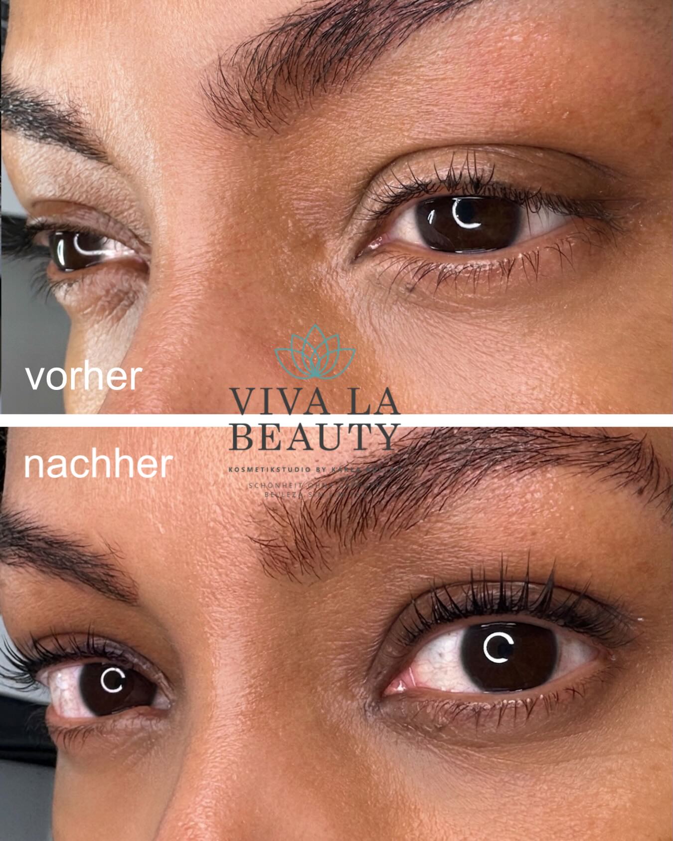 Lashlifting Vorher-Nachher: geliftete Wimpern
